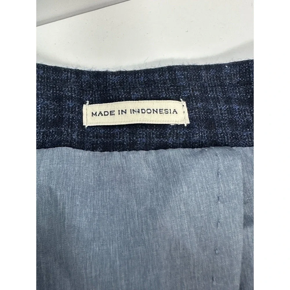 Joseph Abboud Blazer Mens 42R Blue Plaid Wool Sport Coat Lanificio di Pray Y7